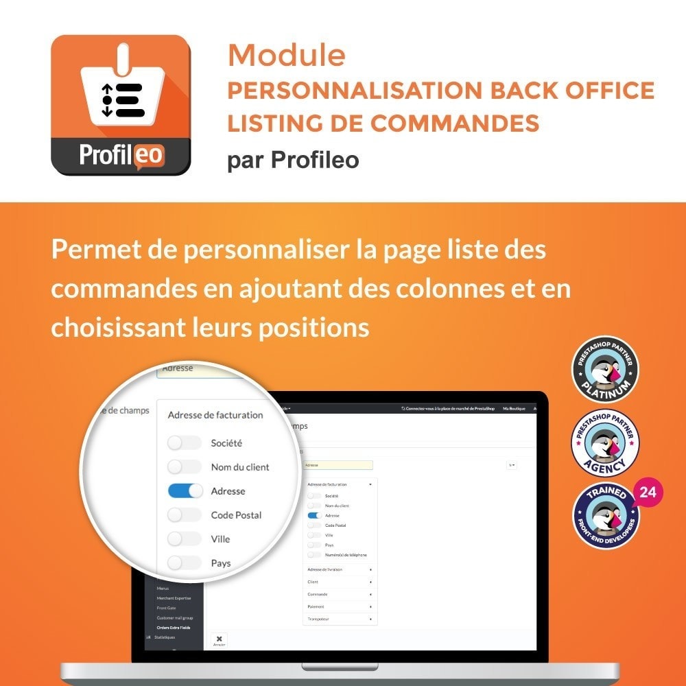 Module Personnalisation Back Office : Liste de commandes