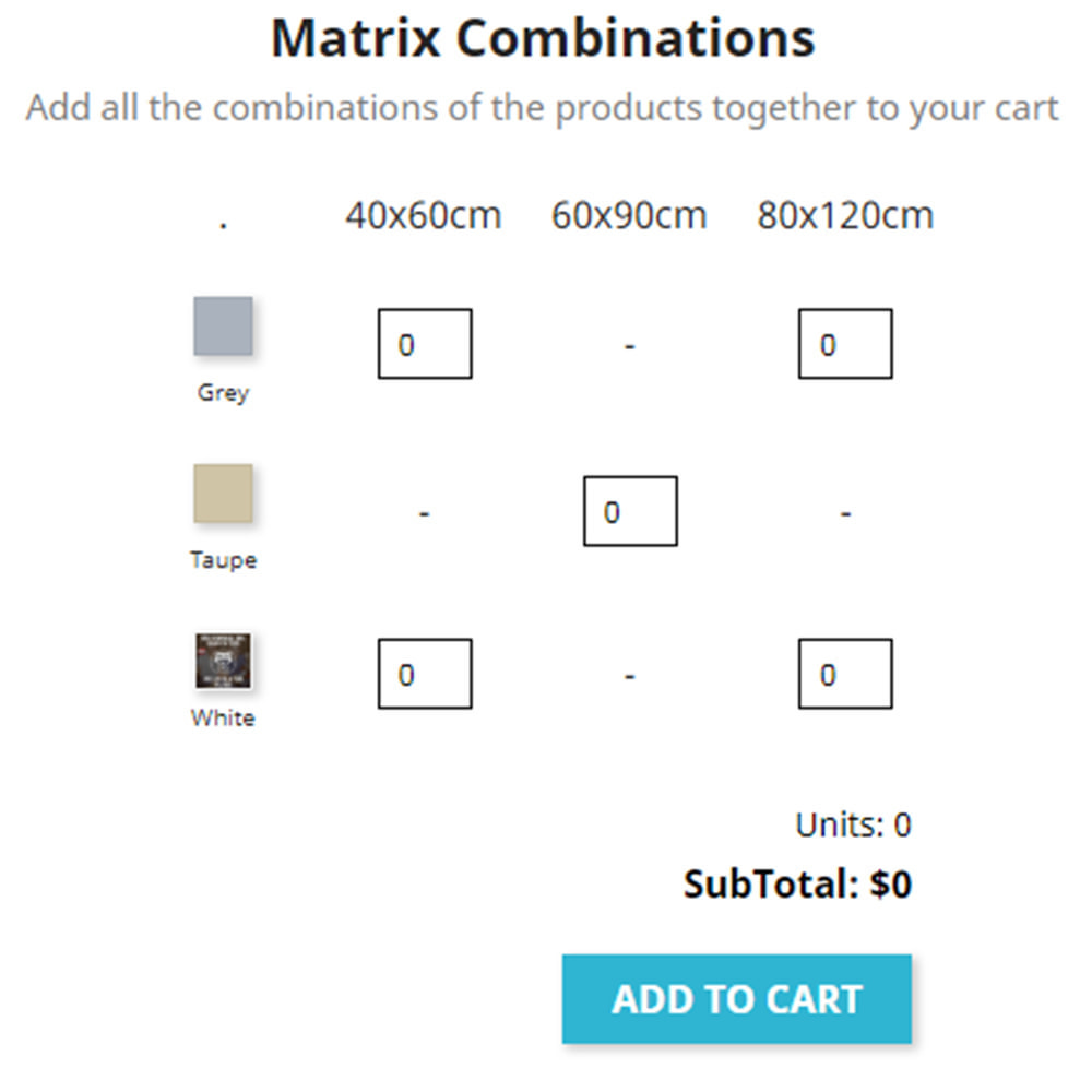 Module Matrix Combinations