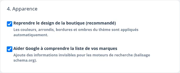 Étape 4 : reprise du design de la boutique et balisage schema.org
