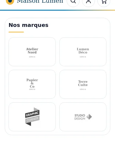 Le bloc de marques sur téléphone, en deux colonnes