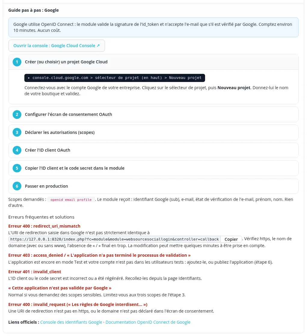 Guide pas à pas de Google, ouvert dans la carte du réseau