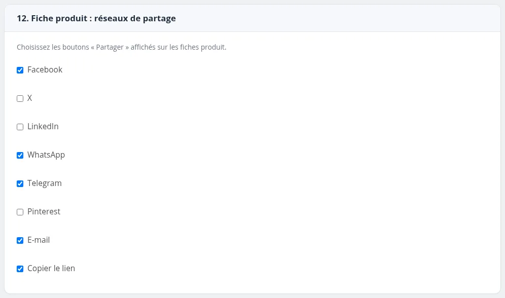 Carte « 12. Fiche produit : réseaux de partage »