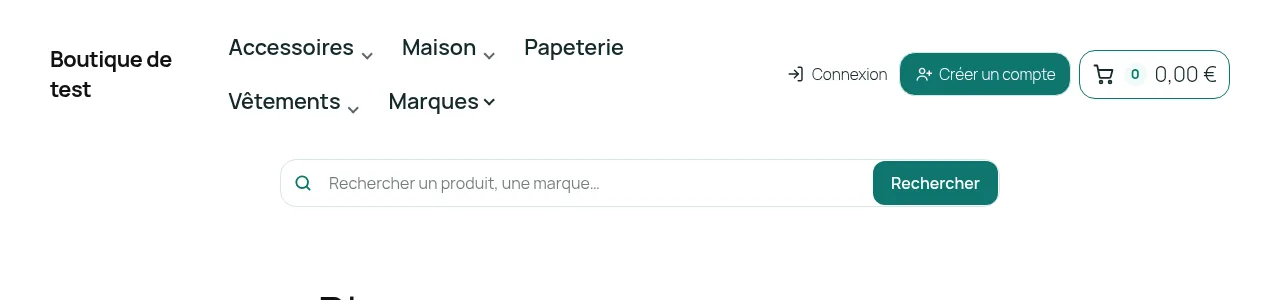 Liens Connexion et Créer un compte vus par un visiteur