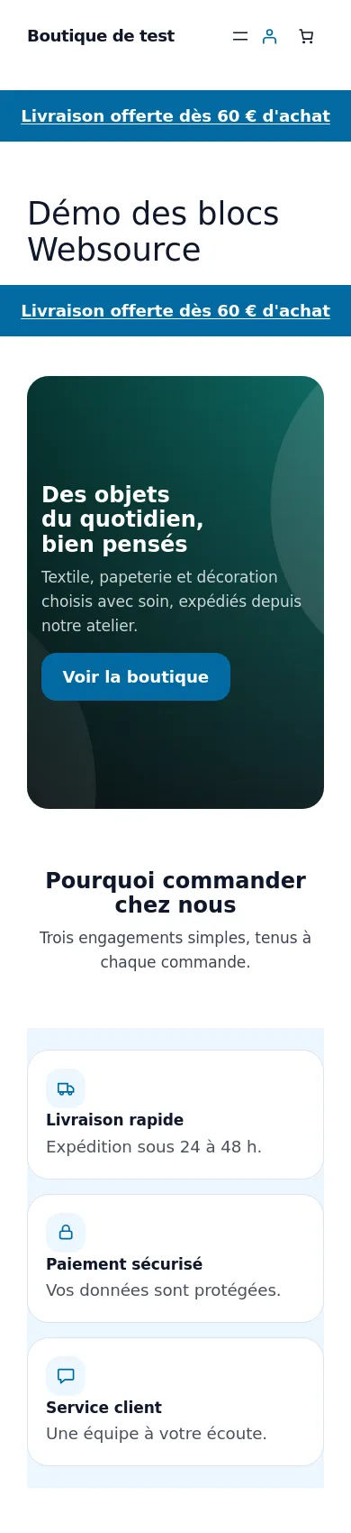 Rendu des blocs sur mobile