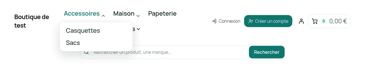 En-tête du site : le menu principal remplace le bloc Navigation