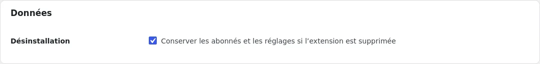 Réglage de conservation des données