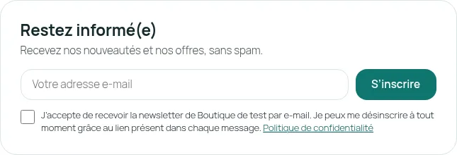 Formulaire en carte dans une page