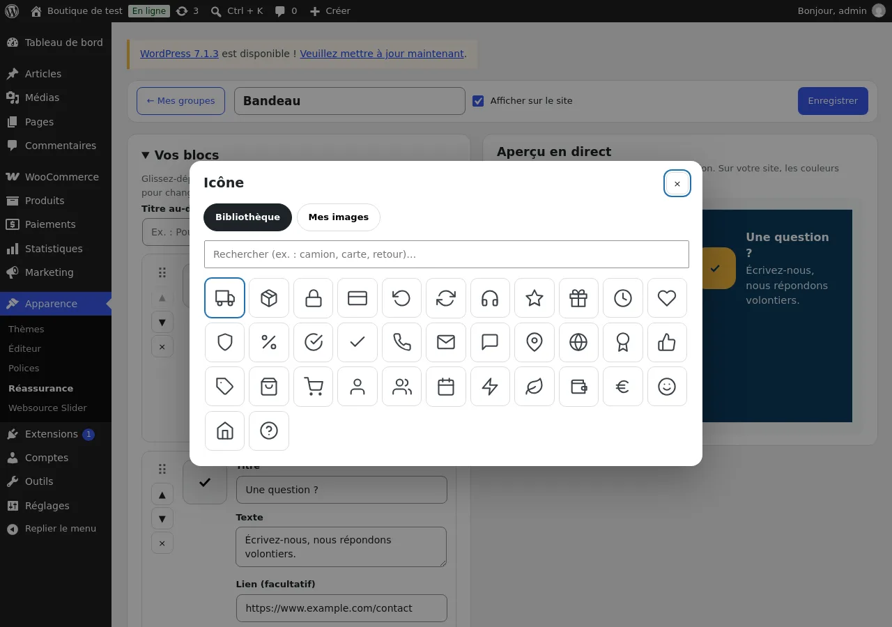 Bibliothèque de 35 pictogrammes