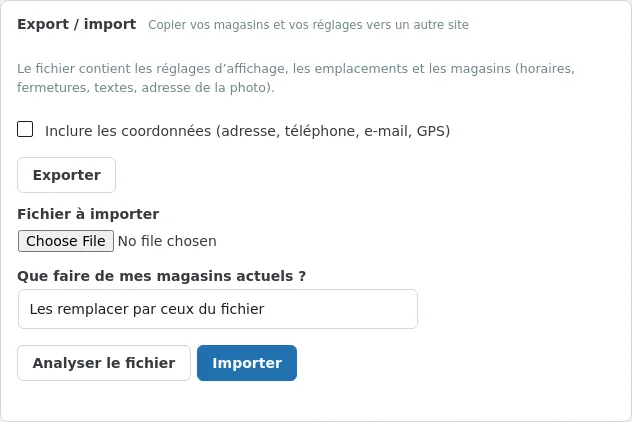 Export et import