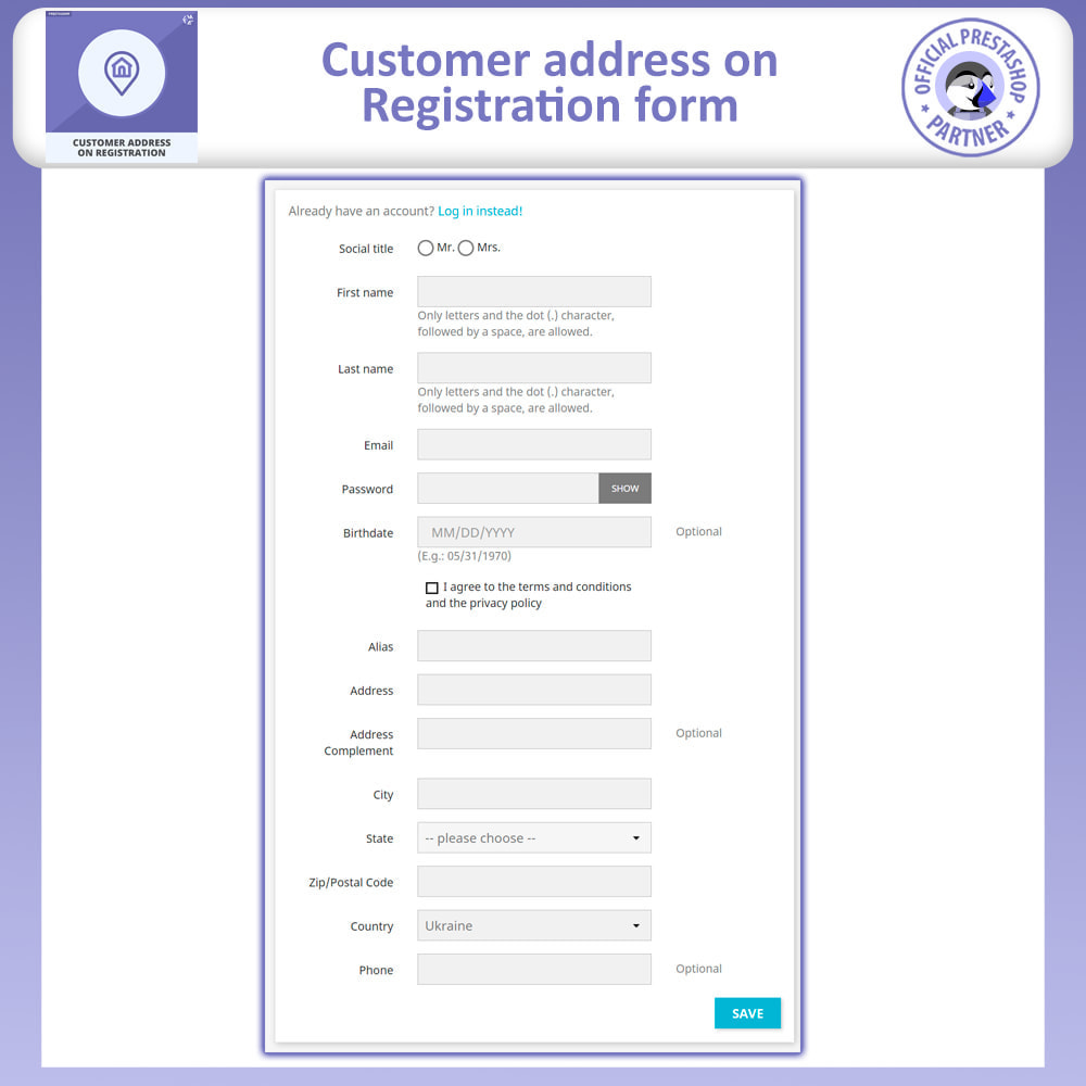 Module Customer Address on Registration : Get User Address