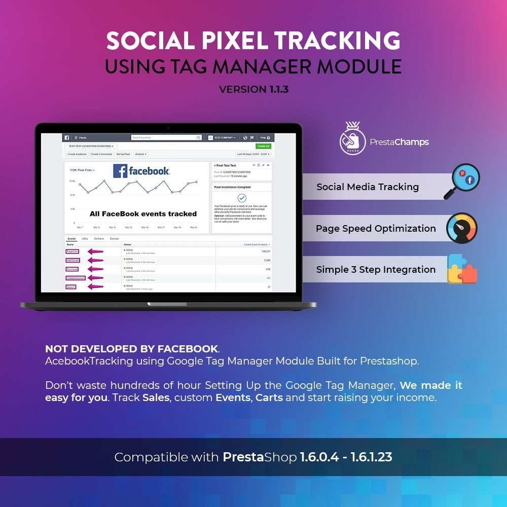 Module Social Pixel Tracking en utilisant Tag Manager