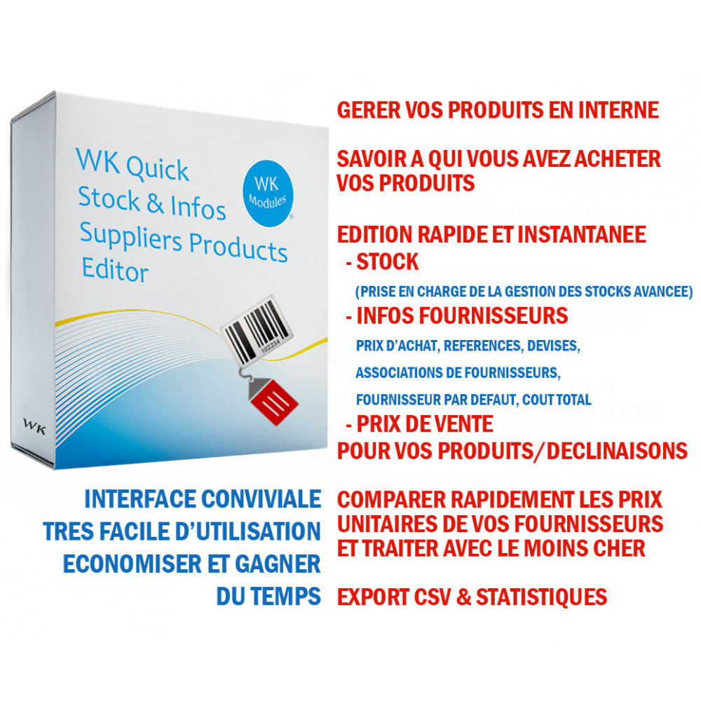 Module WK Edition Rapide Stock et Infos Fournisseurs Produits