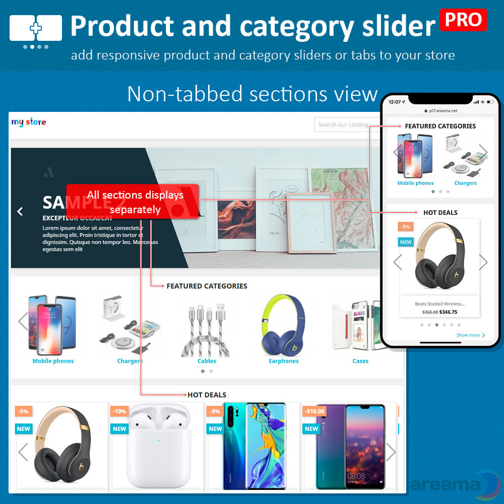 Module Product slider PRO + categories + related products