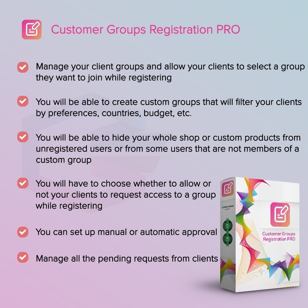 Module Customer Groups Registration PRO