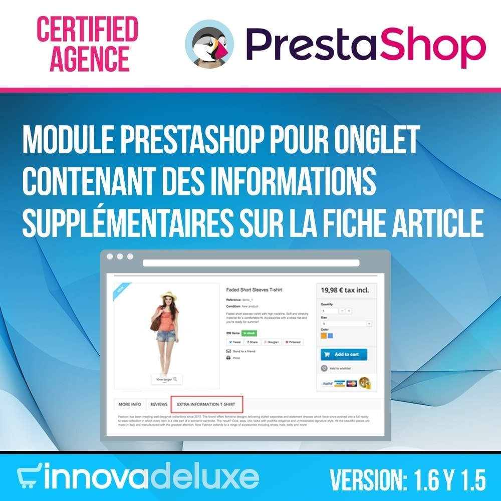 Module Informations supplémentaires sur la fiche article