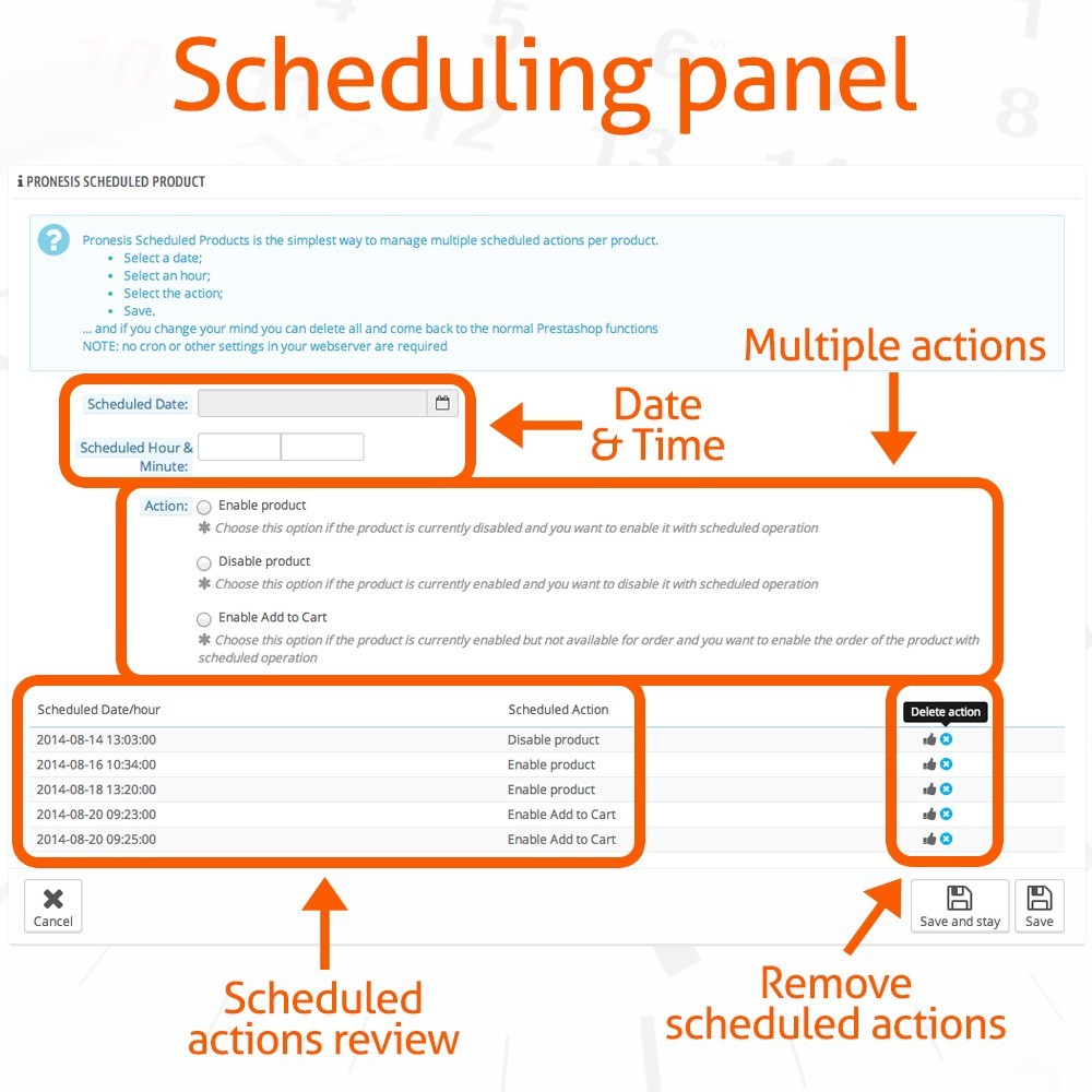 Module Scheduled Products Publishing Actions