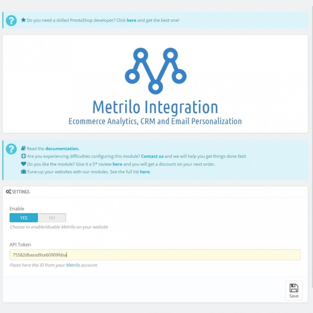 Module Metrilo Integration