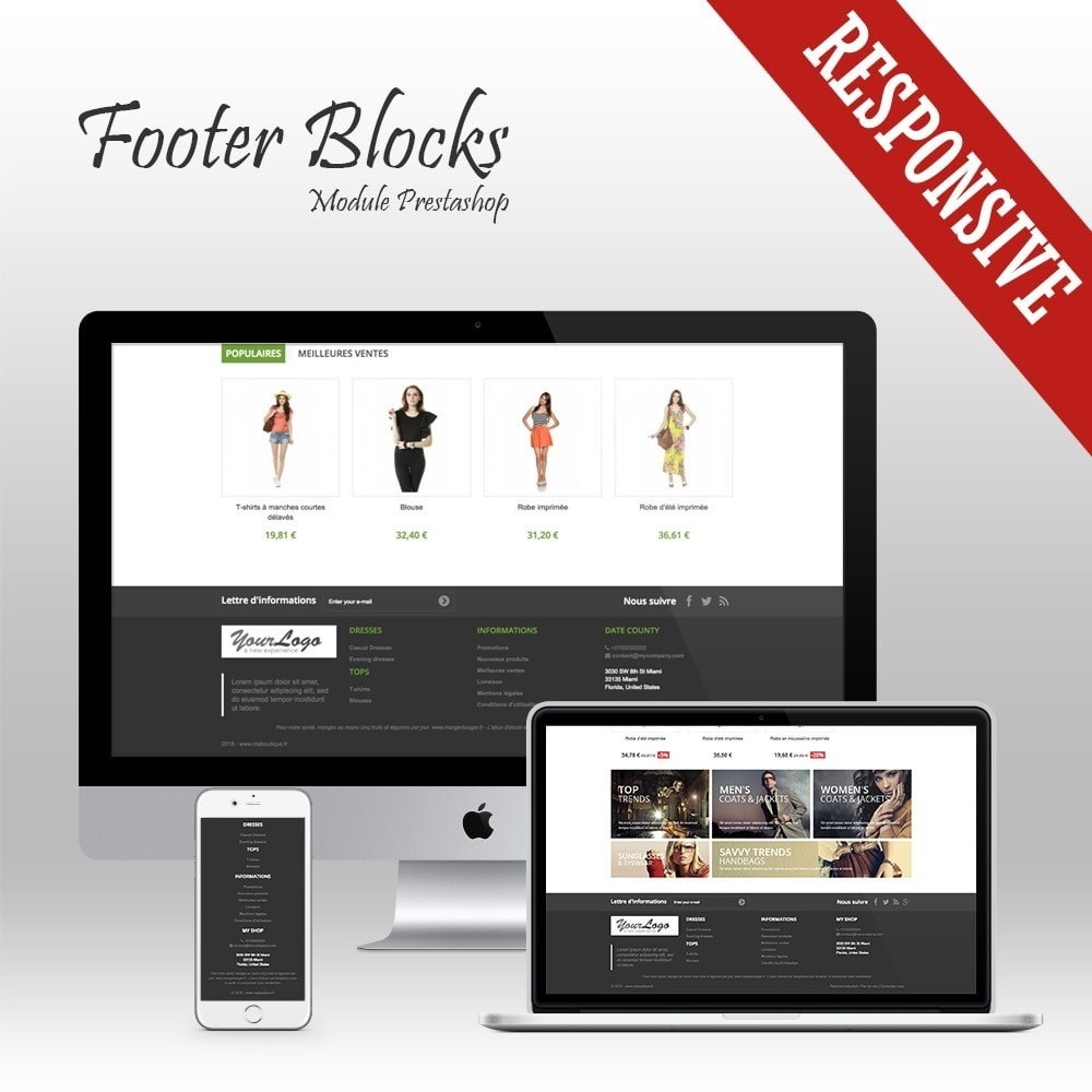 Module Footer Blocks - Pieds de page personnalisable