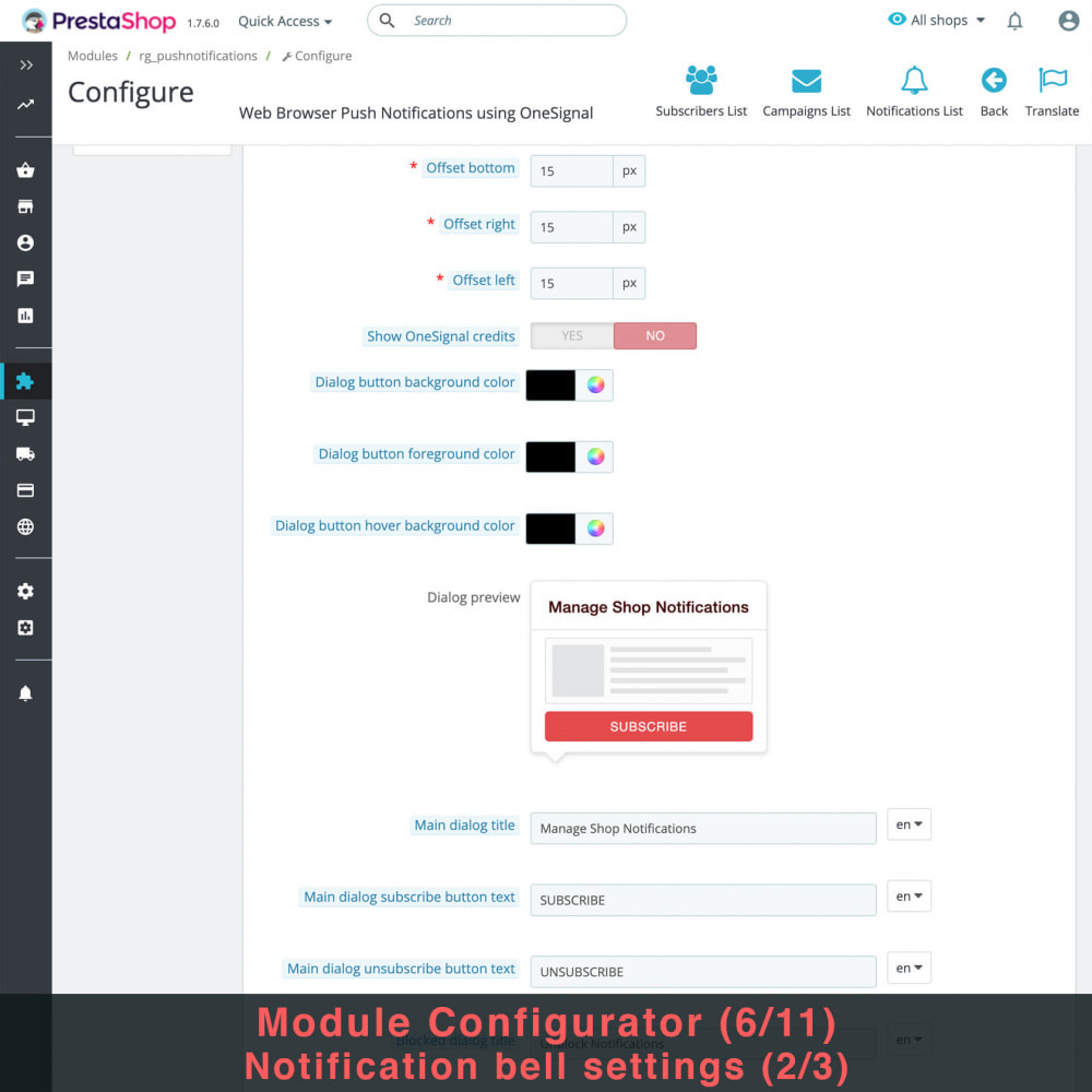Module Notifications Push du Navigateur Web avec OneSignal