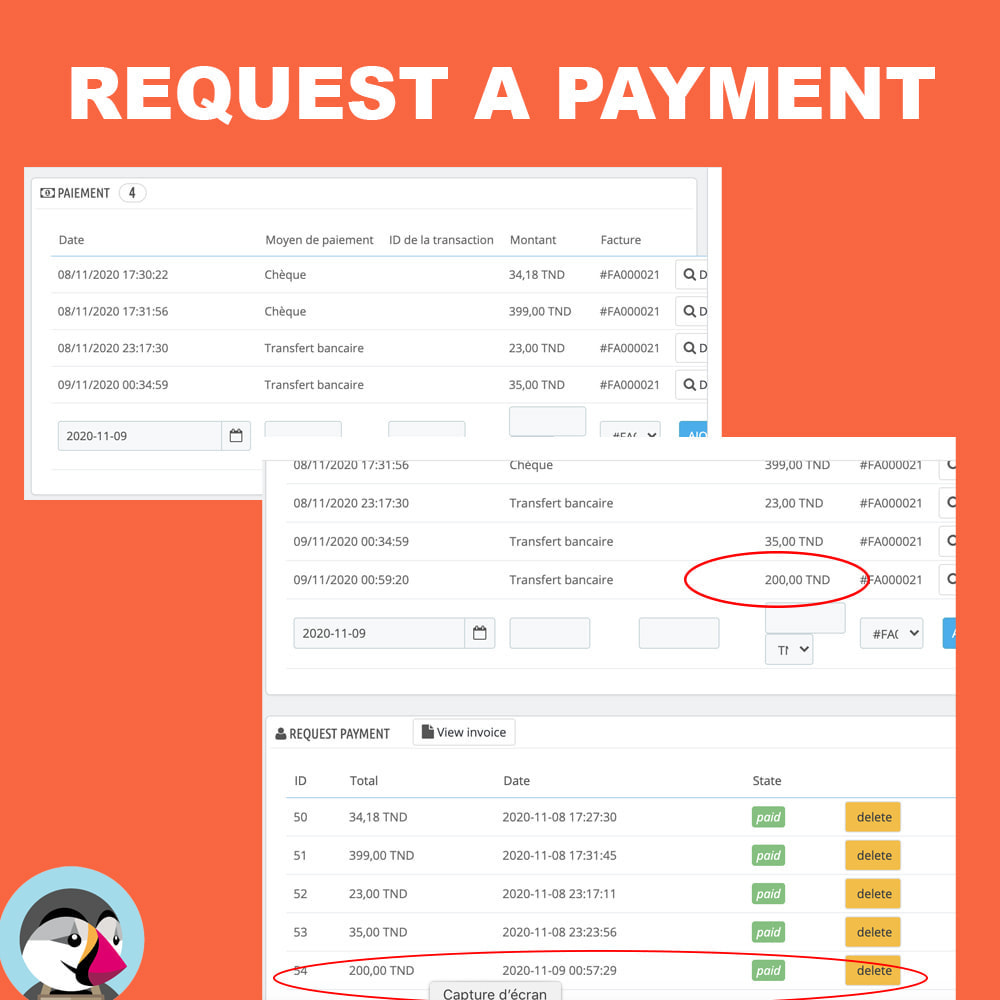 Module Request additional payment