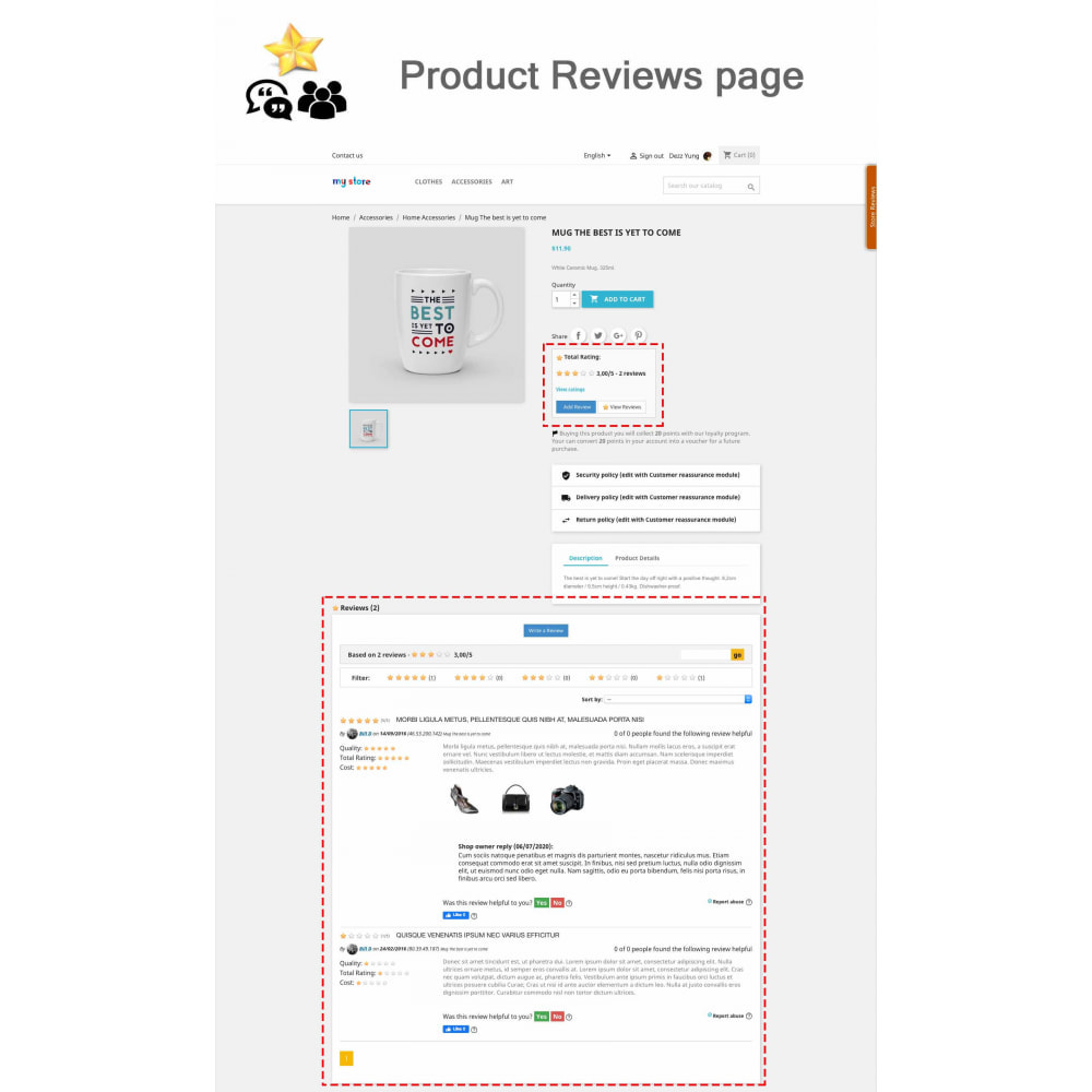 Module Avis sur les produits + Boutique, Programmes fidélité