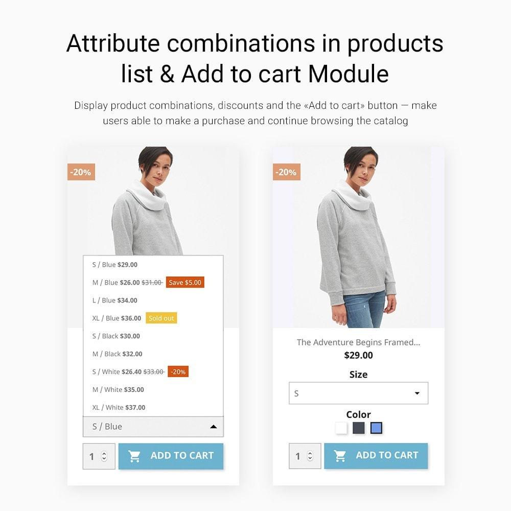 Module Show Attribute combinations in products list