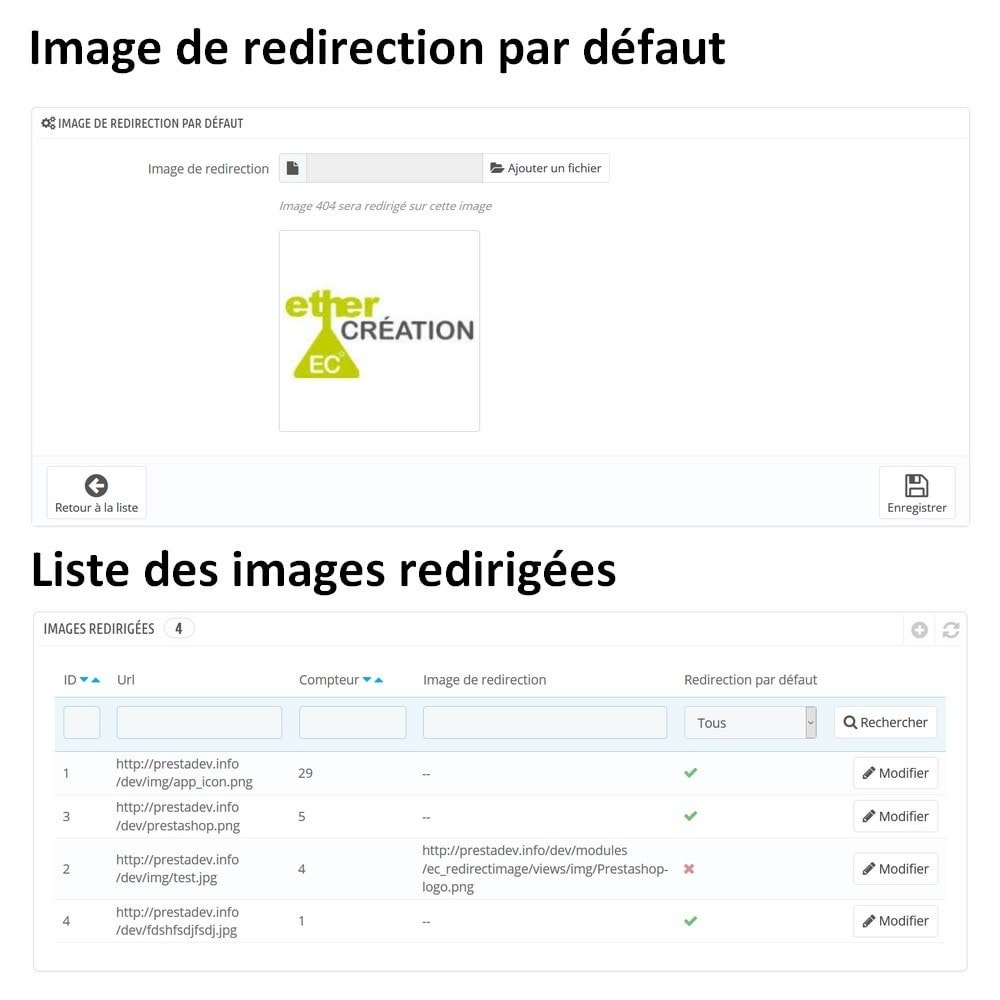 Module Redirection automatique de toutes vos images 404