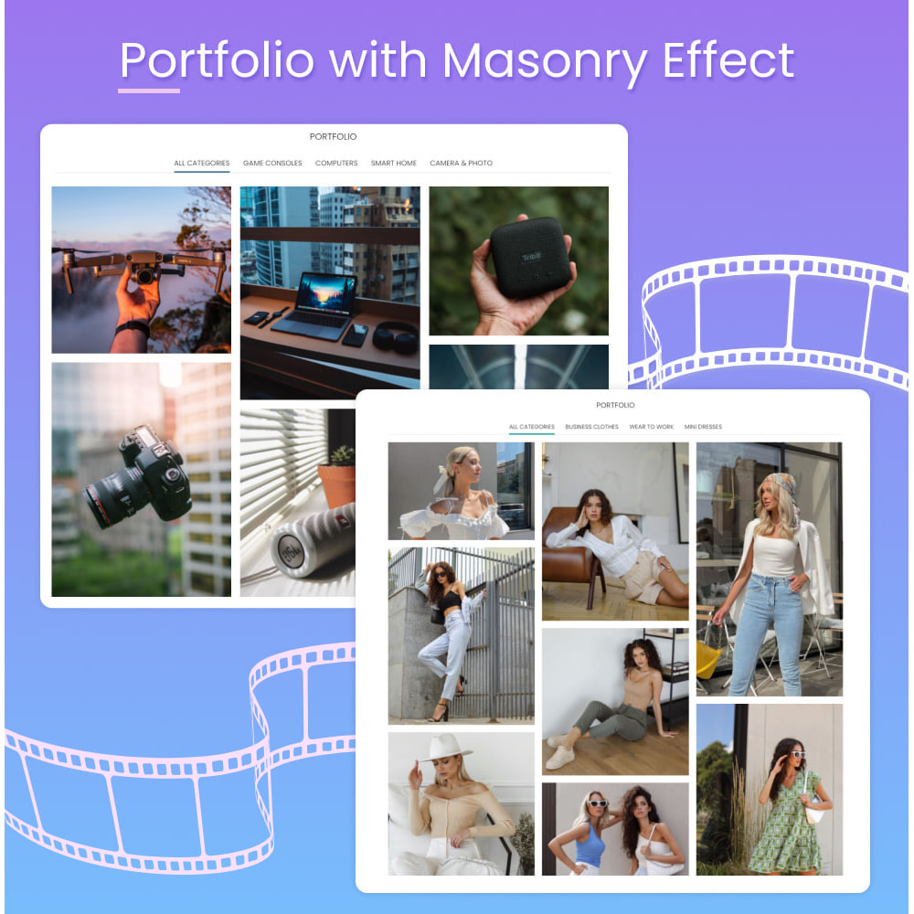 Module Portfolio Gallery with Masonry Effect