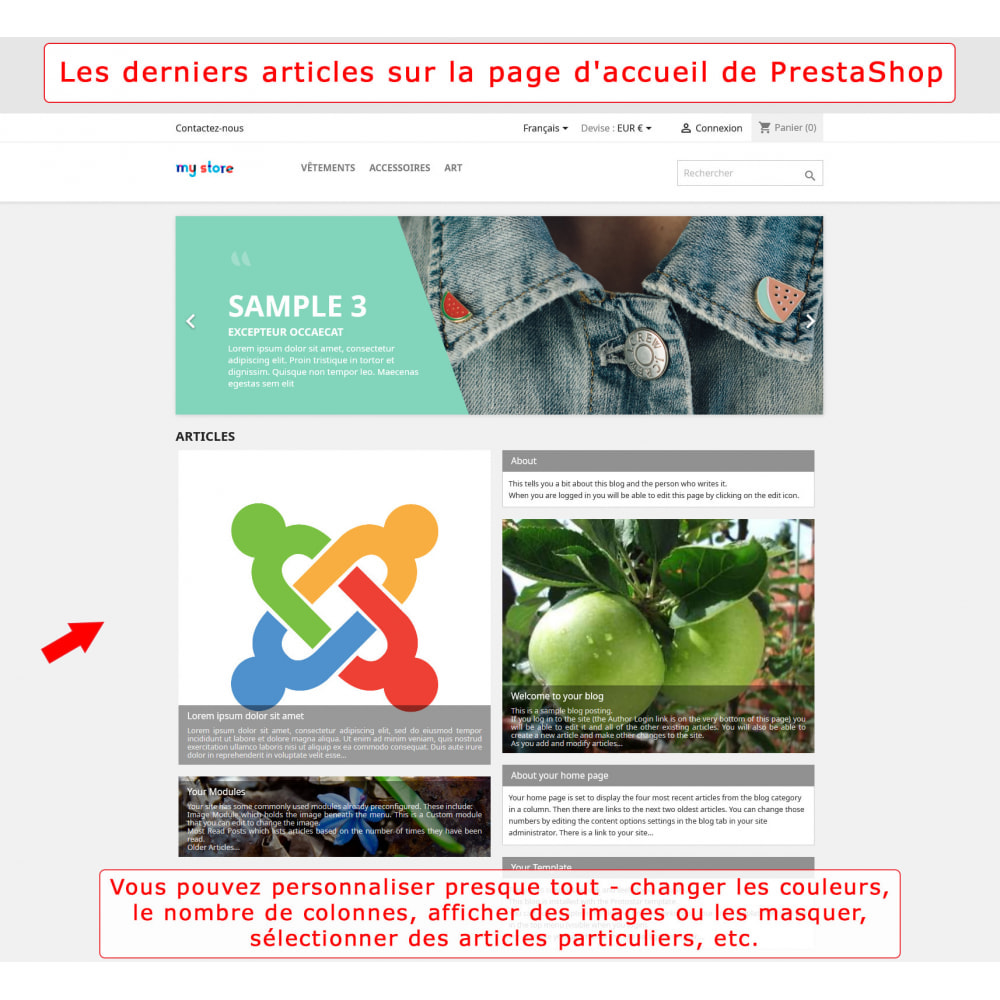 Module Intégration bidirectionnelle de PrestaShop et de Joomla