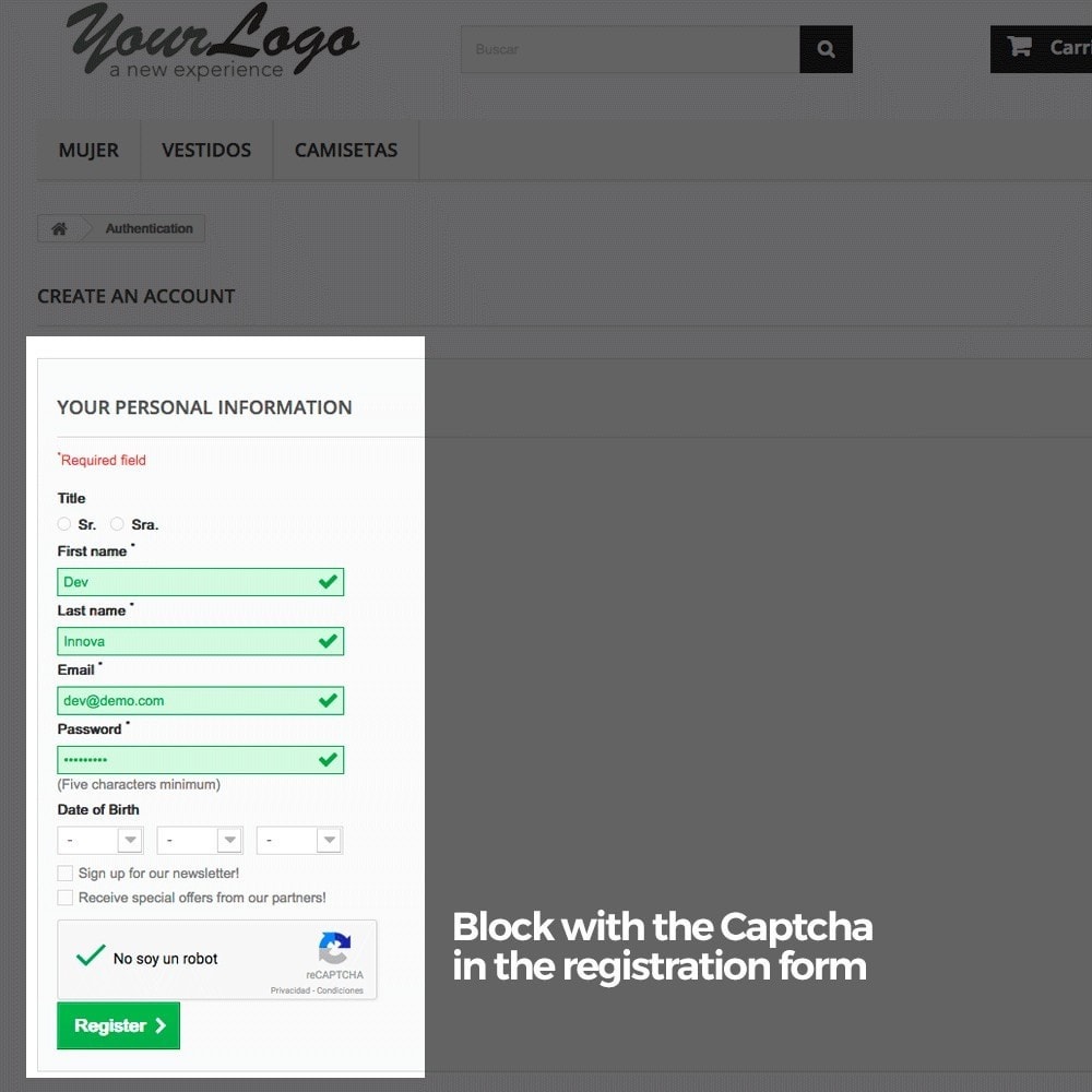 Module Add Google reCAPTCHA to store forms