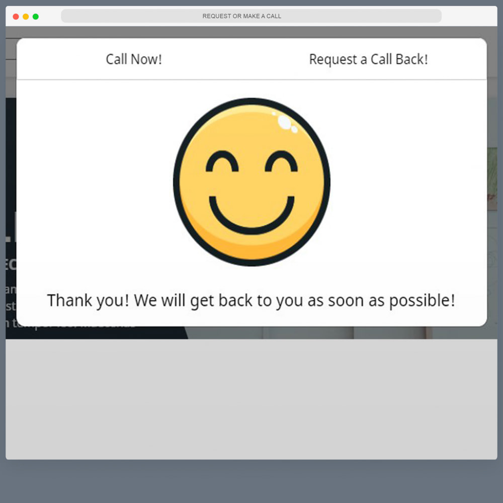 Module Make or Request a Call PRO - Customer call support