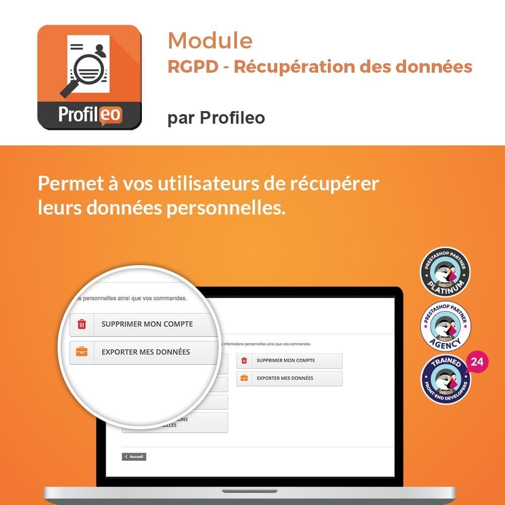 Module RGPD - Récupération des données clients