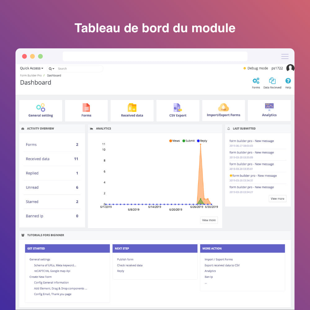 Module Form Builder- Formulaire de contact, produit, SGC,devis