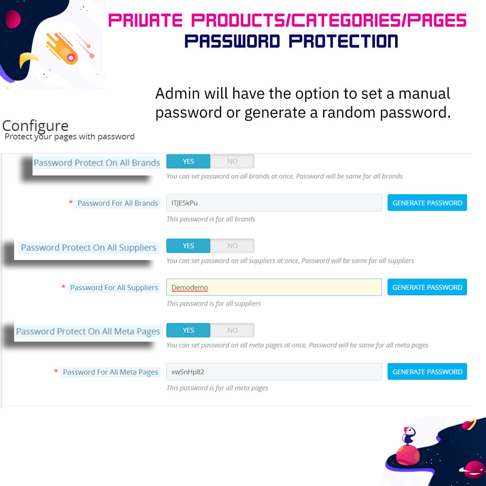 Module Private Products/Categories/Pages- Password Protection