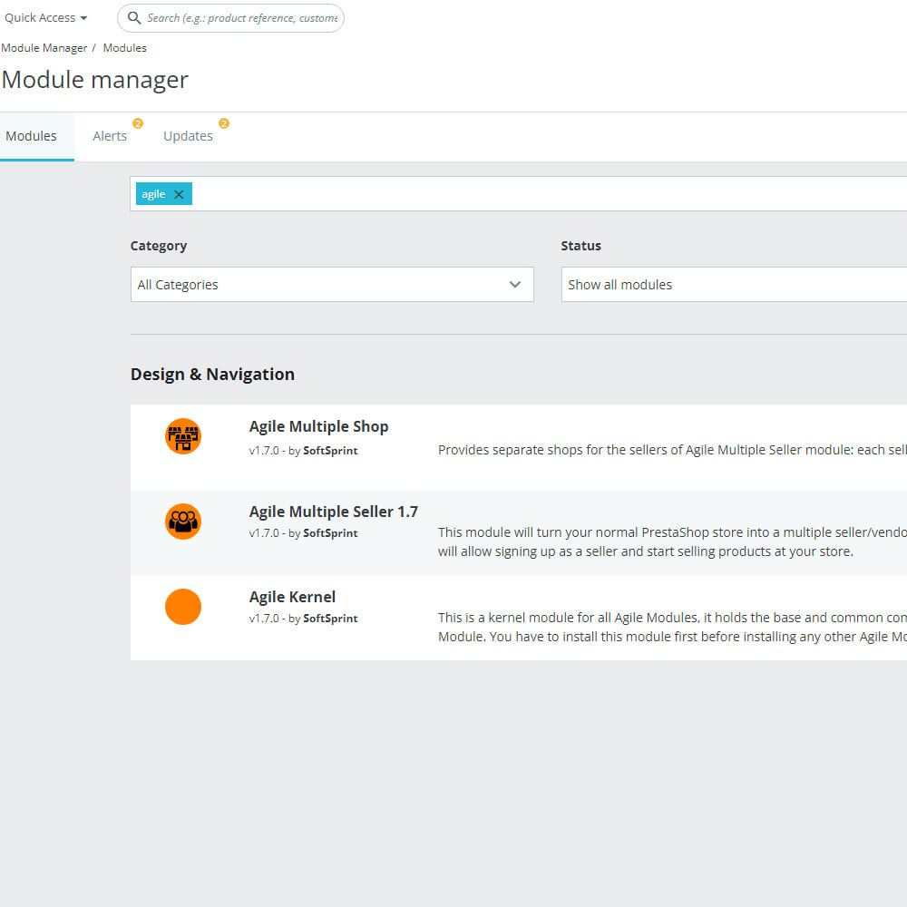 Module Agile Multiple Shop