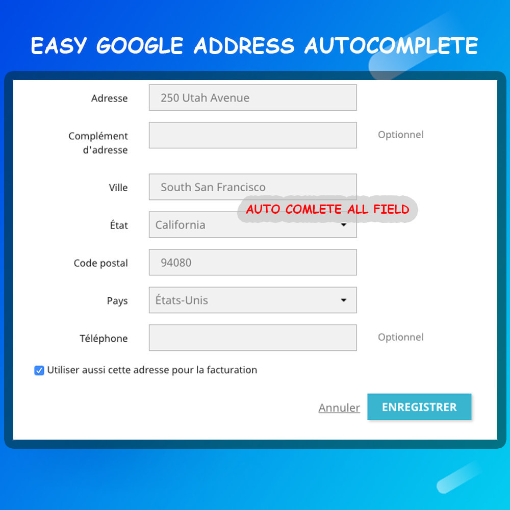 Module Autocomplete Google Address