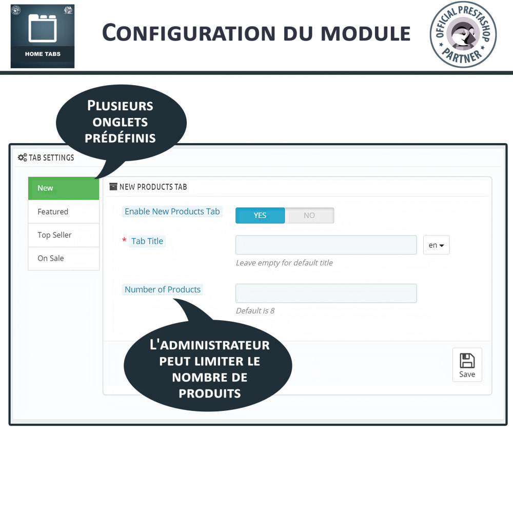 Module Onglets d’accueil
