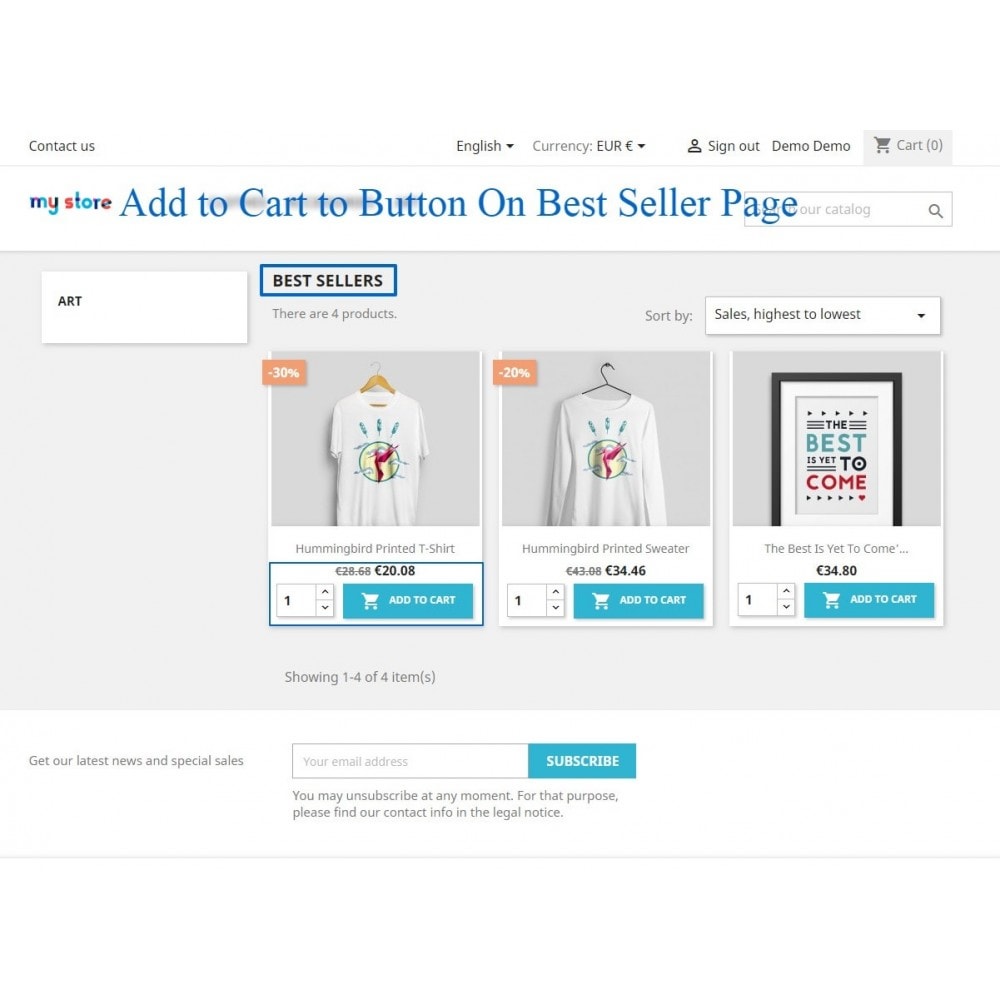 Module Show add to cart button product list / category page