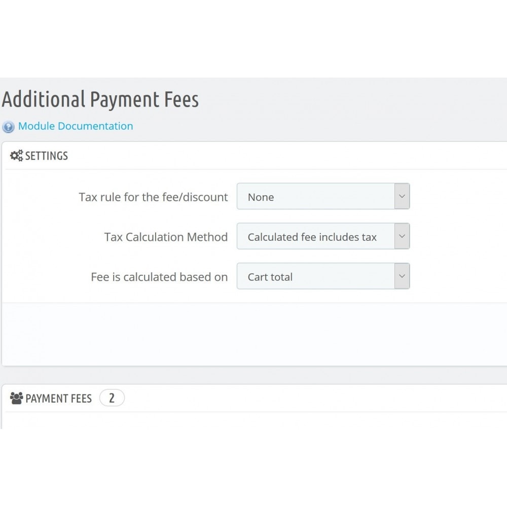 Module Additional Payment Fees