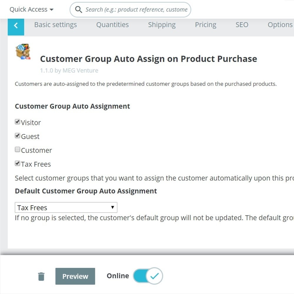 Module Customer Group Auto-Assignment upon Product Purchase