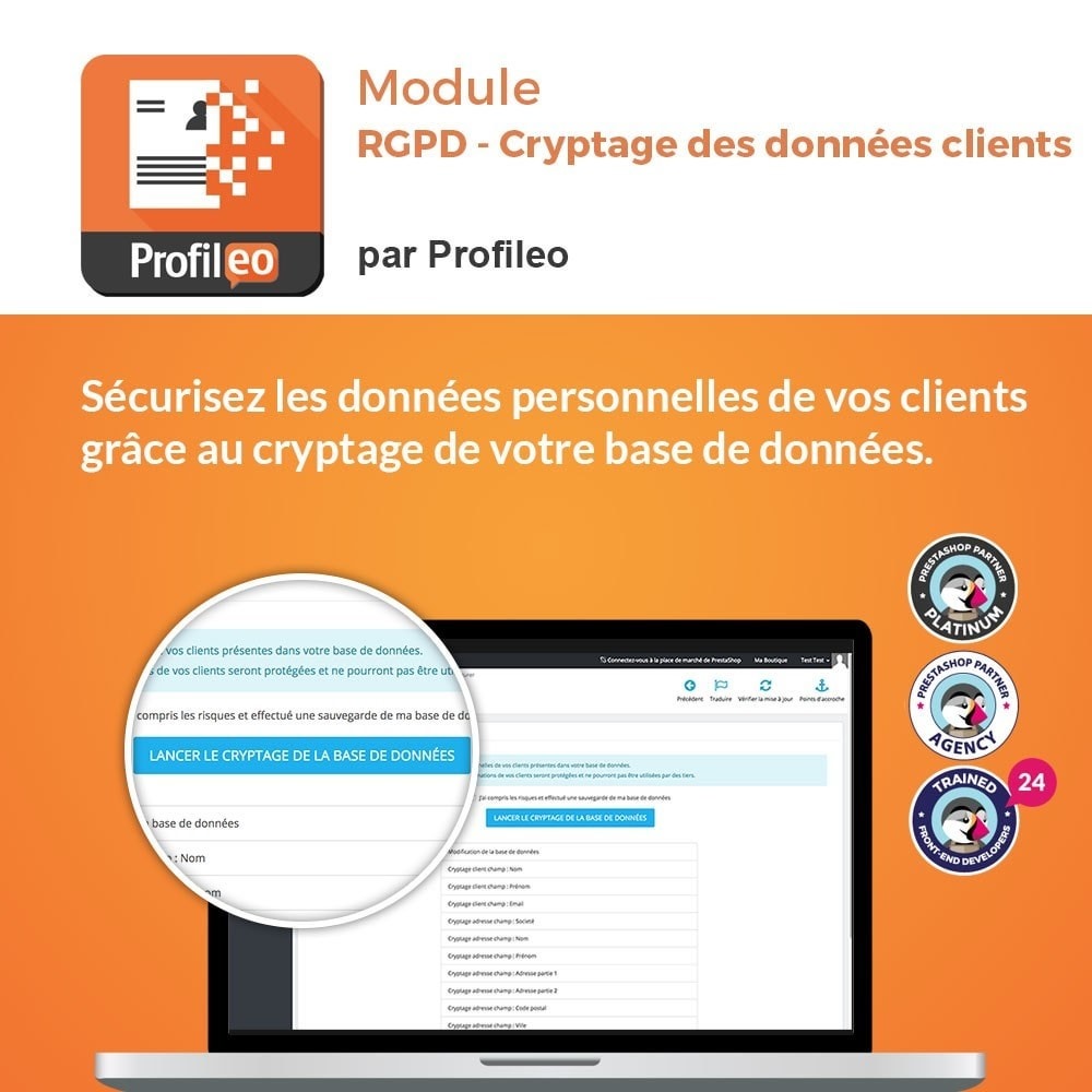 Module RGPD - Cryptage des données clients