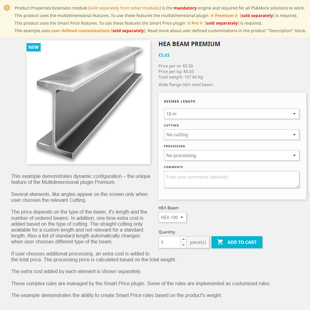 Module Product Properties Extension Smart Price Plugin Basic