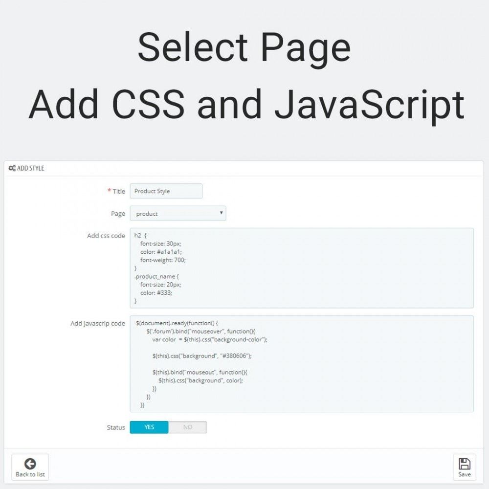 Module Simple Custom CSS and JavaScript