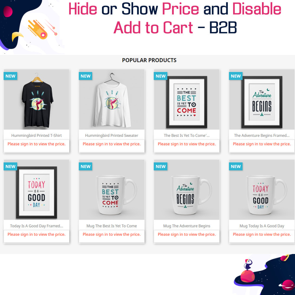 Module Hide or Show Price and Disable Add to Cart - B2B