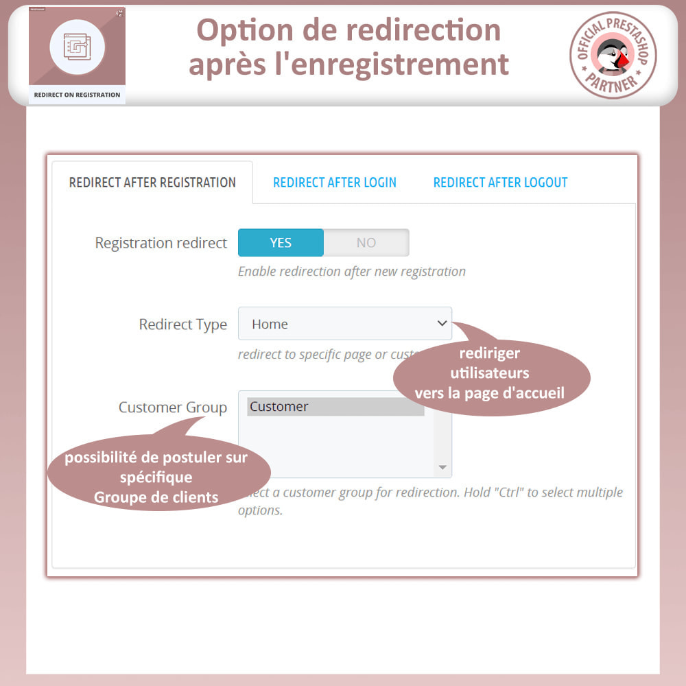 Module Redirect Customer After Registration, Login, Logout