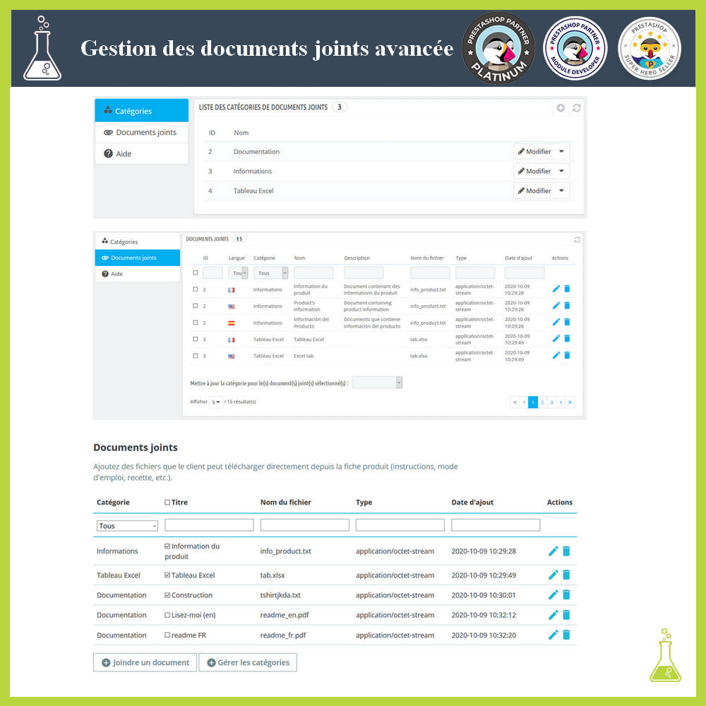 Module Gestion des documents joints avancée