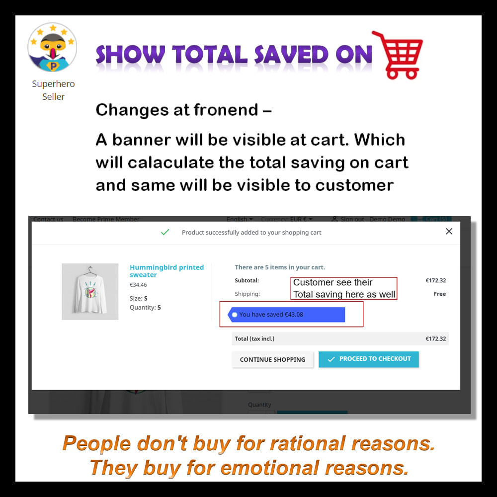 Module Show Total Saved On Cart