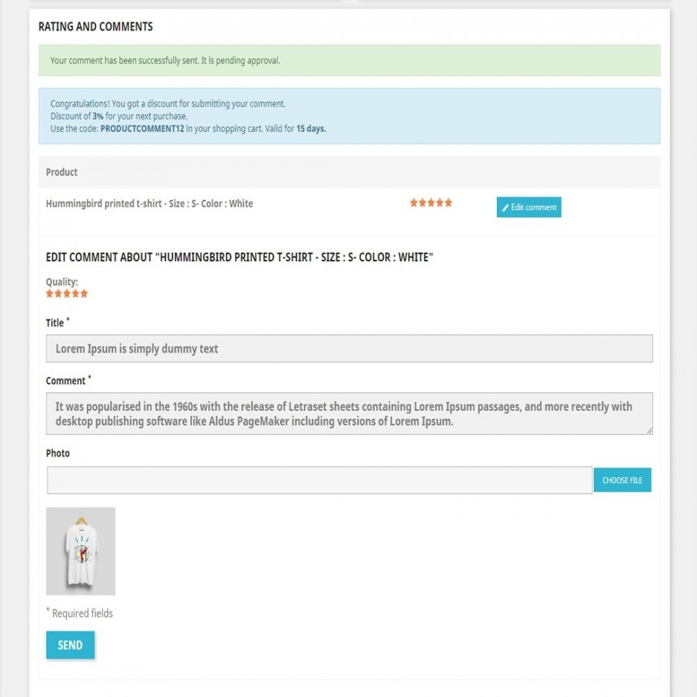 Module Product comments with photo and Google Rich Snippets