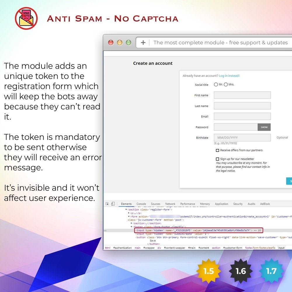 Module Anti Spam - No captcha