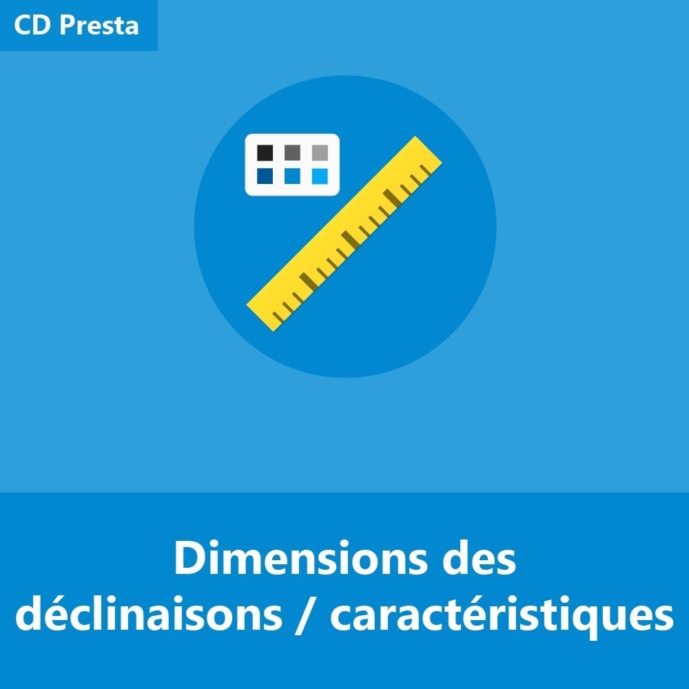 Module Dimensions des déclinaisons/caractéristiques de produit